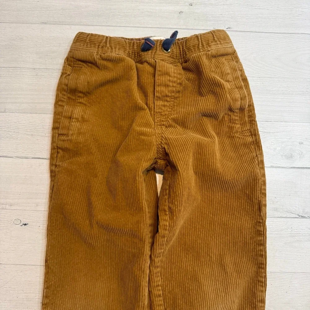 Mini Boden tan brown corduroy pull‎ on pants 7 years